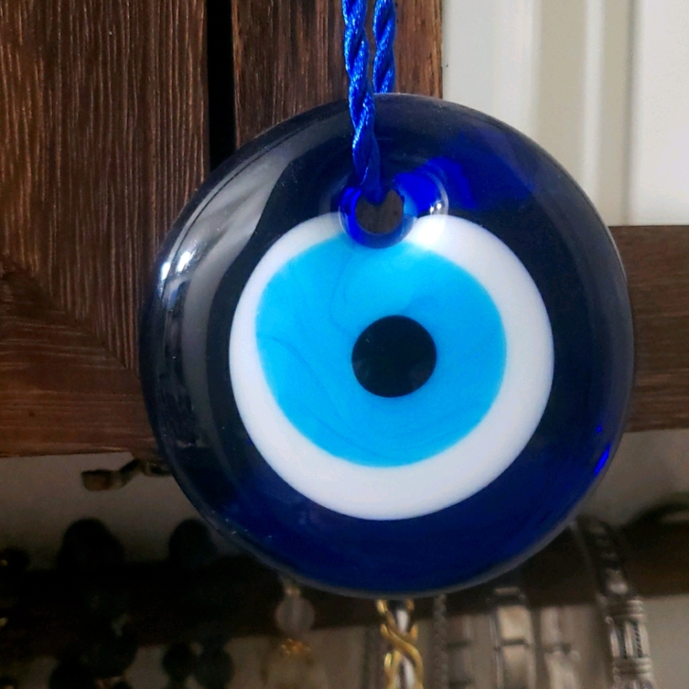 Evil Eye hanging pendant about 3" diameter